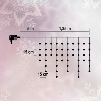 Коледни лампички 50xLED 6,35м студено бели