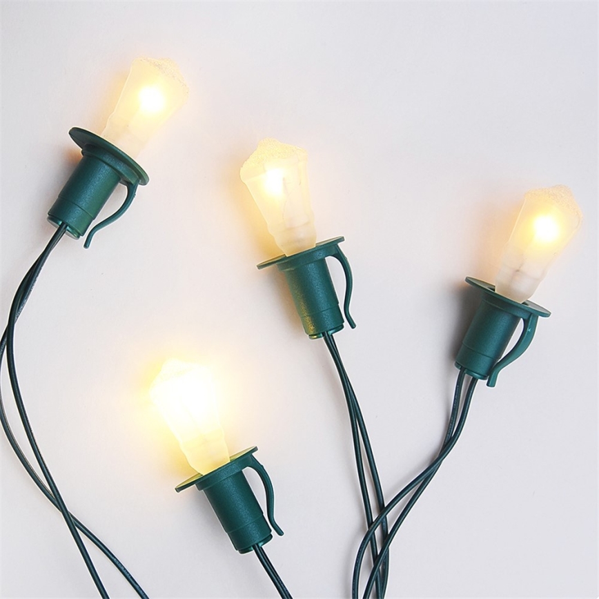 Коледни лампички LANTERN 12xE10/10,7м бели Произведени в Европа