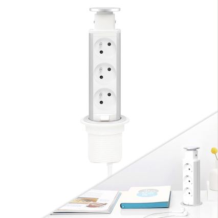 Колона с контакти за монтаж в плот на маса 3x230V