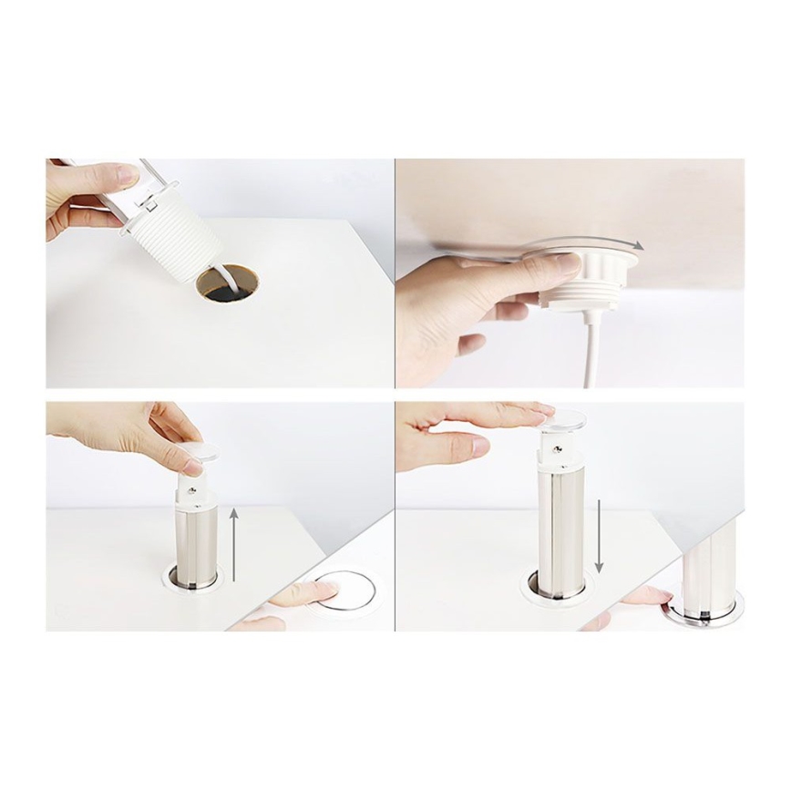 Колона с контакти за монтаж в плот на маса 3x230V