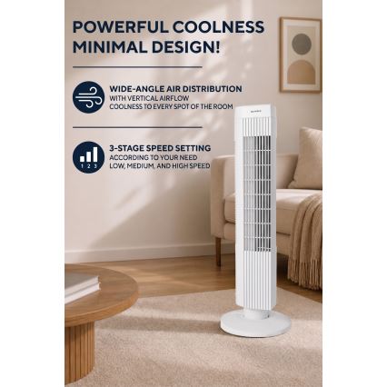 Колонен вентилатор 50W/230V бял