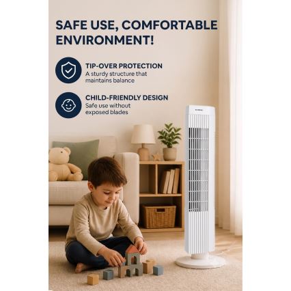 Колонен вентилатор 50W/230V бял