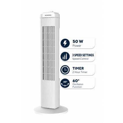 Колонен вентилатор 50W/230V бял