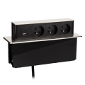 Колонка с контакти за плот на бюро 3x230V + USB-A + USB-C