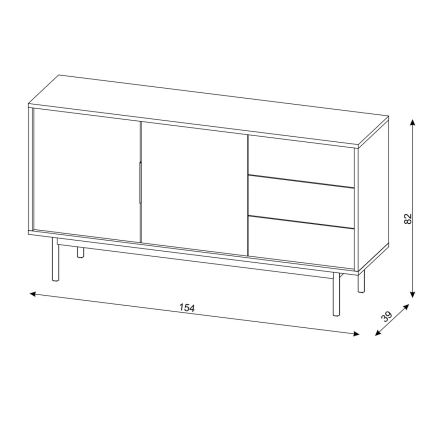 Комод ELI 154x82x39 см, черен
