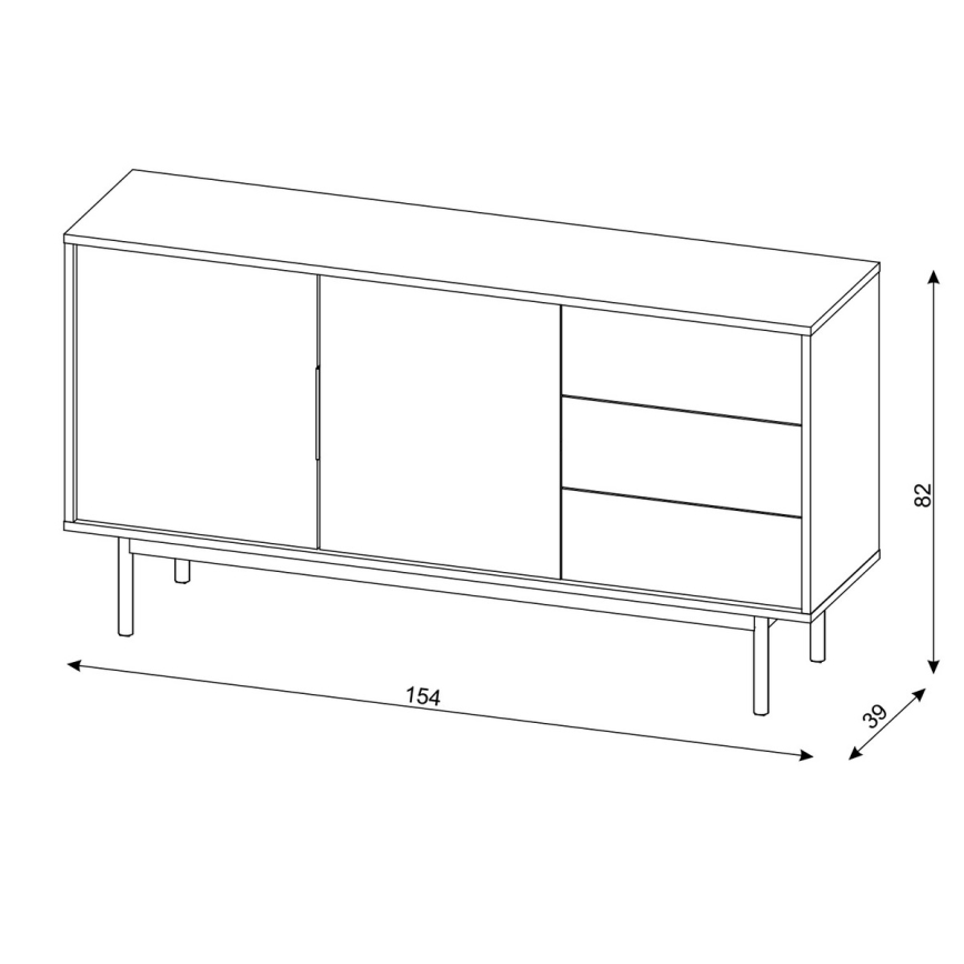 Комод ELI 154x82x39 см, черен