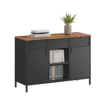 Комод FIRA 110x40 см черен/кафяв