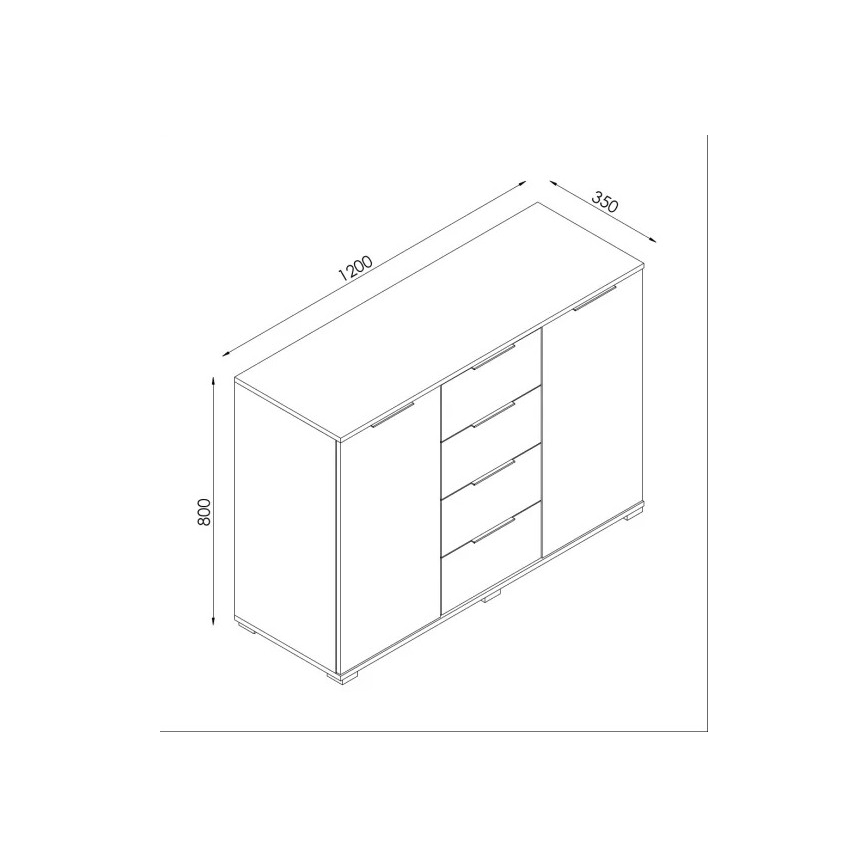 Комод HOPE 120x78x35 дъб сонома