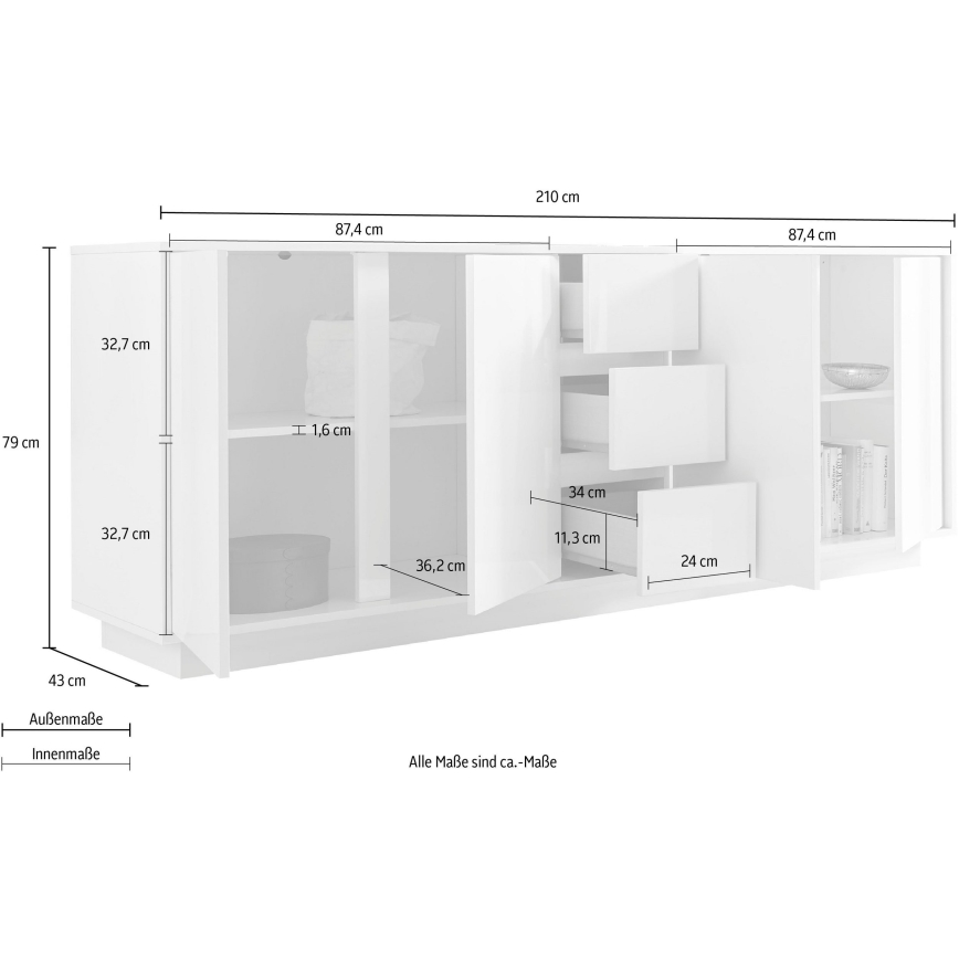 Комод IDEA бял