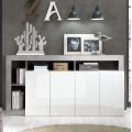 Комод LENOR 184x93x42 см бял/сив бетон