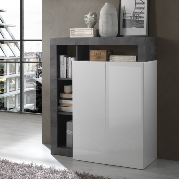 Комод LENOR бял/антрацит