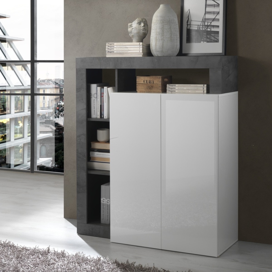 Комод LENOR бял/антрацит