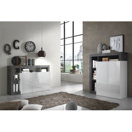 Комод LENOR бял/антрацит