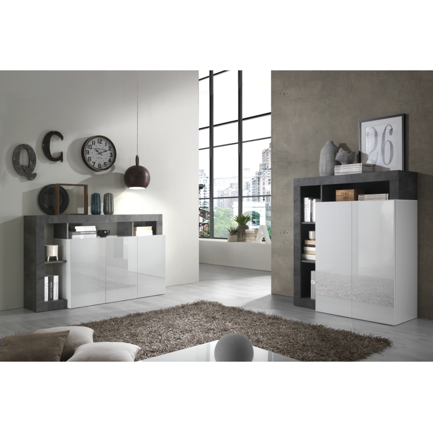 Комод LENOR бял/антрацит