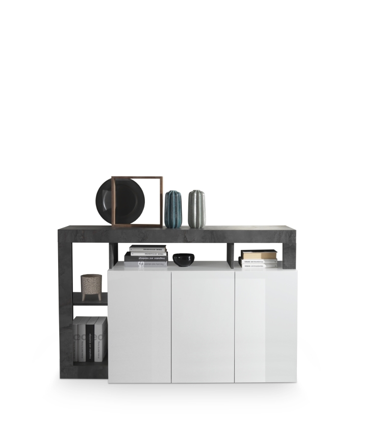 Комод LENOR бял/антрацит