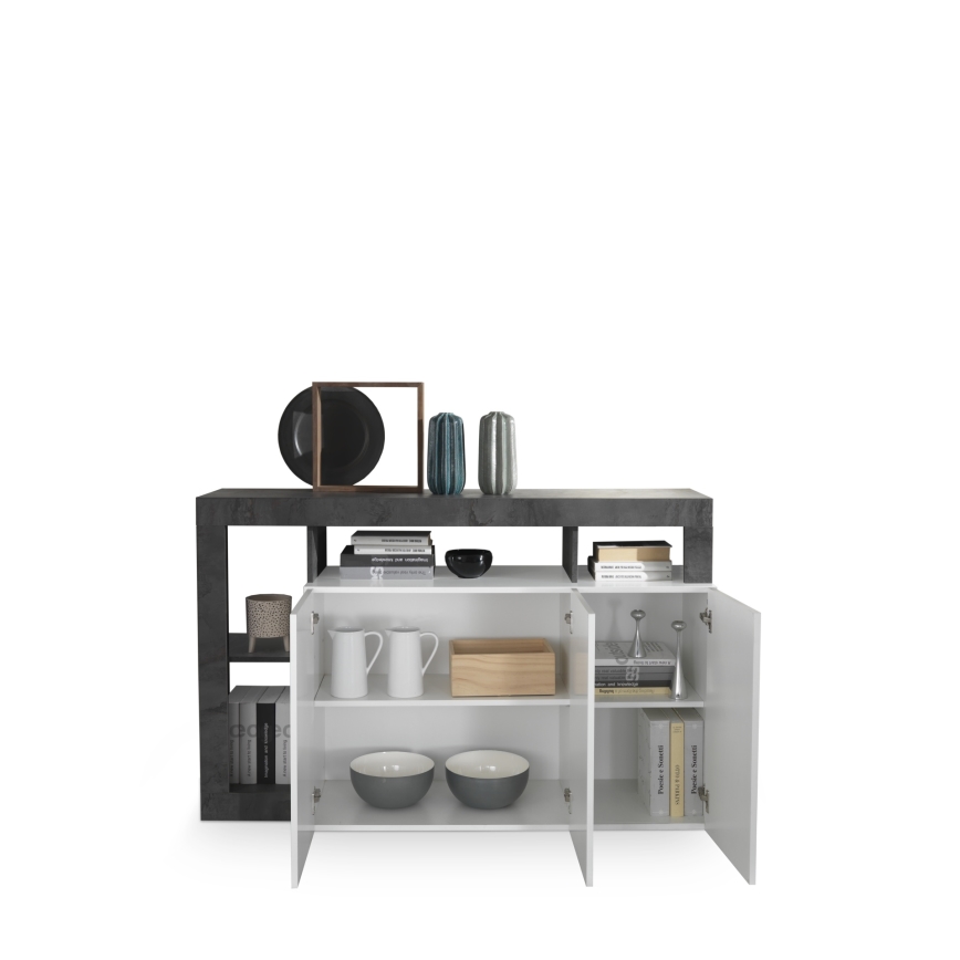 Комод LENOR бял/антрацит