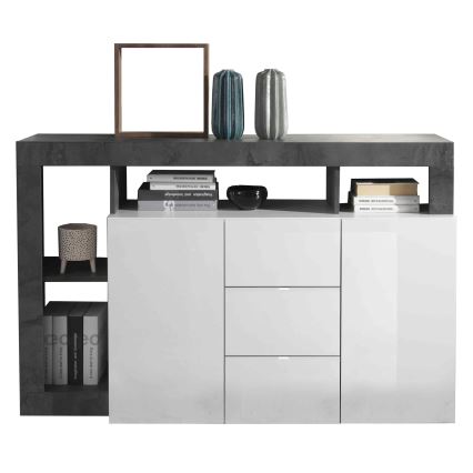 Комод LENOR бял/антрацит