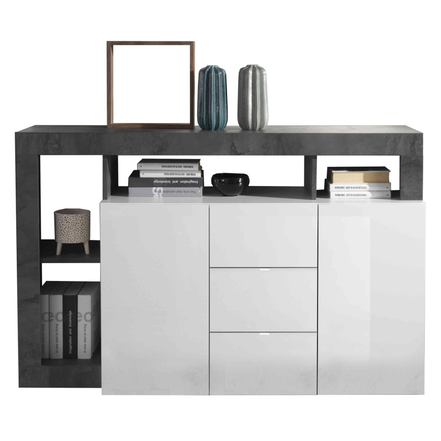 Комод LENOR бял/антрацит