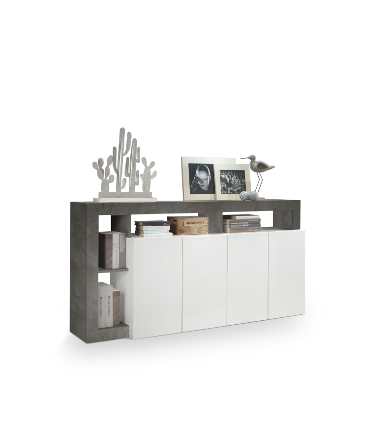 Комод LENOR бял/антрацит