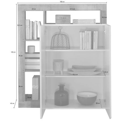 Комод LENOR бял/дъб