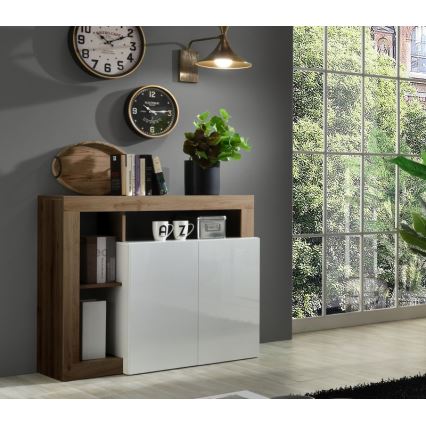 Комод LENOR бял/дъб