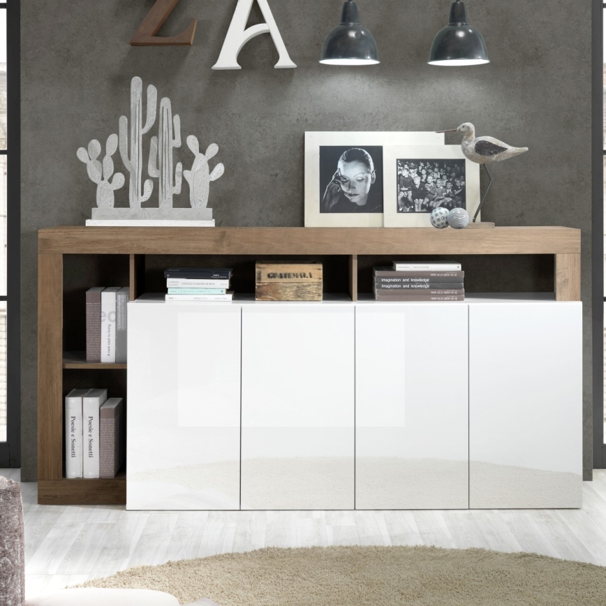 Комод LENOR бял/дъб