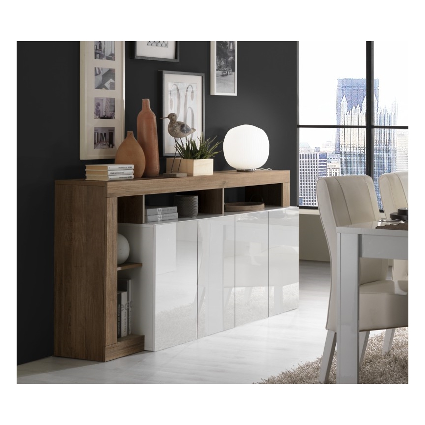 Комод LENOR бял/дъб