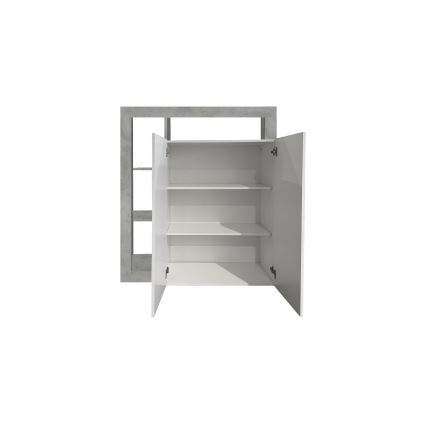 Комод LENOR бял/сив бетон