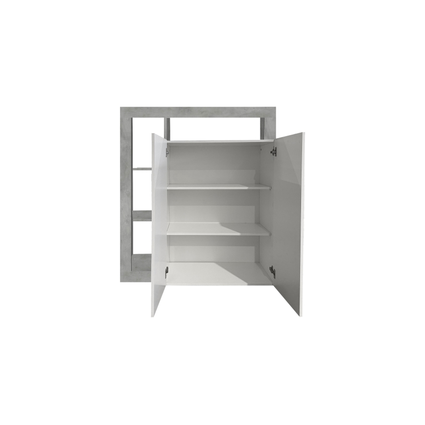 Комод LENOR бял/сив бетон