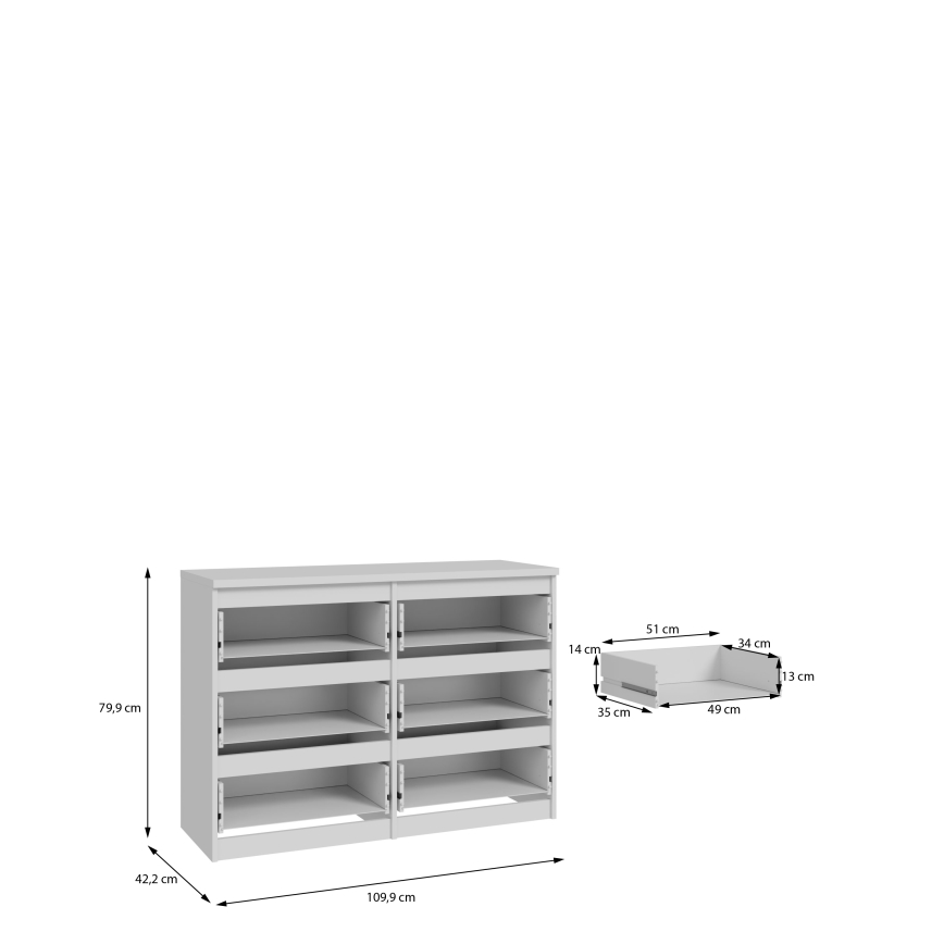 Комод MAO с чекмеджета, бял