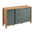 Комод MENTA 138x81x40 cm дъб Вотан/зелен