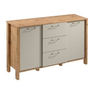 Комод MENTA 138x81x40 см дъб wotan/сива