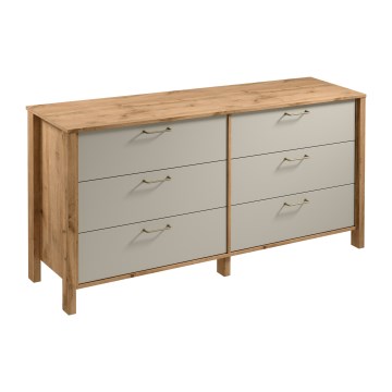 Комод MENTA 170x81x47 см дъб wotan/сив