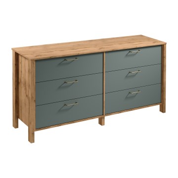 Комод MENTA 170x81x47 см дъб Wotan/зелен