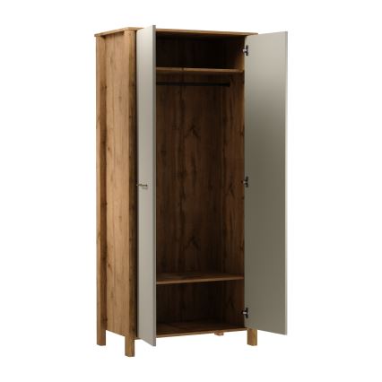 Комод MENTA 90x200x53 см дъб Wotan/сив