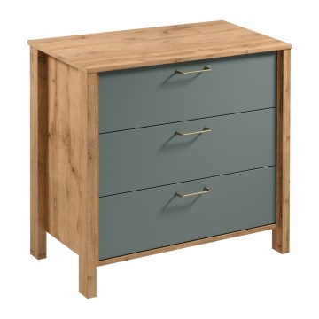 Комод MENTA 90x81x47 см дъб Wotan/зелен