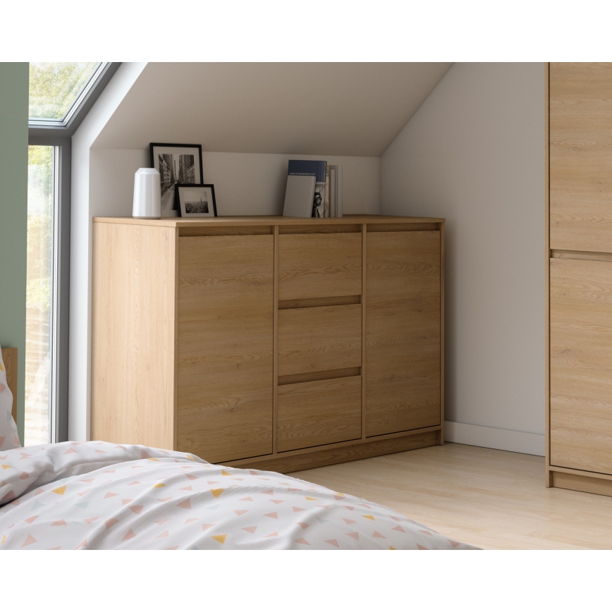 Комод MIYABI 138x86x40 см, цвят дъб Кремона