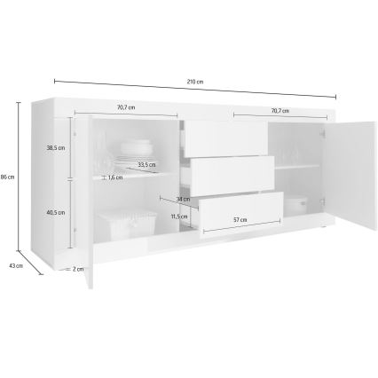Комод NERILA бял
