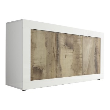 Комод NERILA бял/кафяв