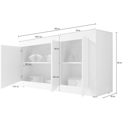 Комод NERILA бял/кафяв