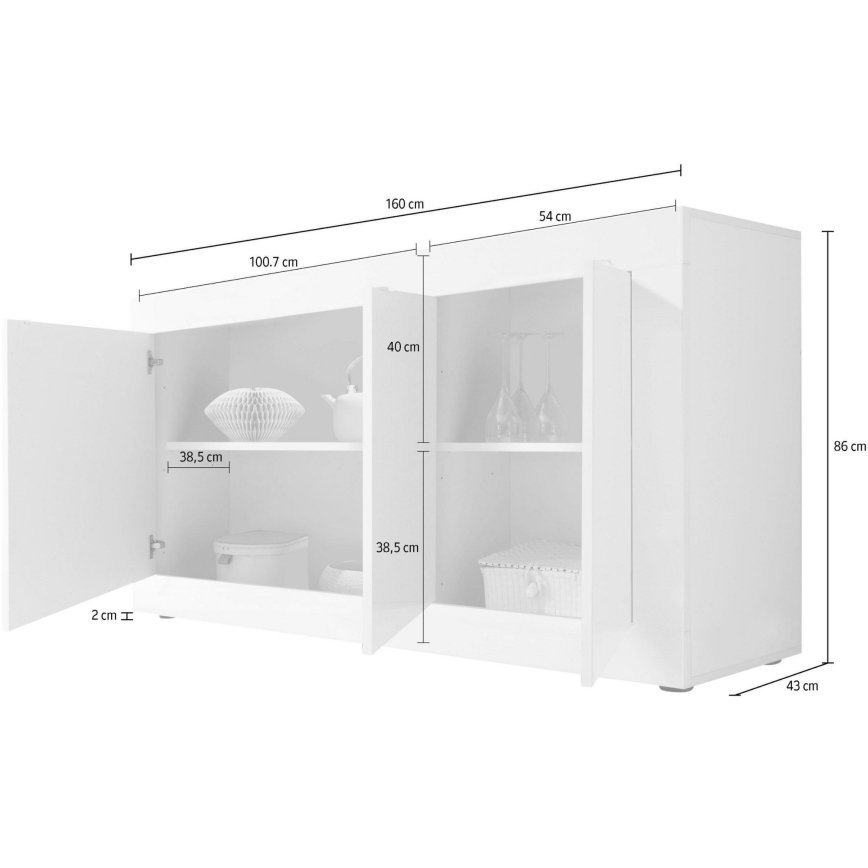 Комод NERILA бял/кафяв