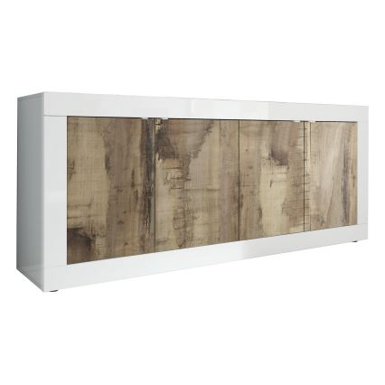 Комод NERILA бял/кафяв