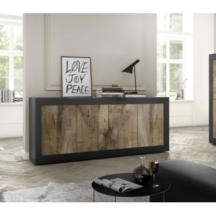 Комод NERILA черен/кафяв