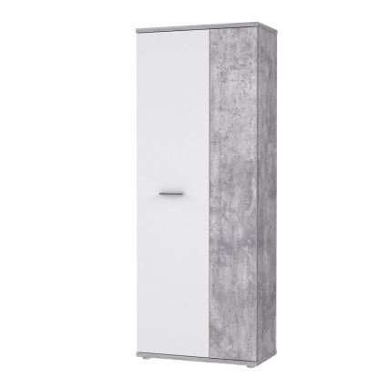 Комод/обувен шкаф SIMO бял/сив бетон