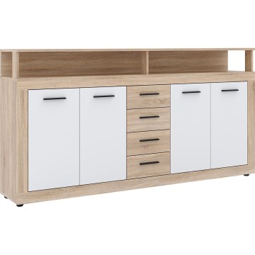Комод RUNA дъб сонома/бял
