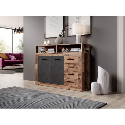 Комод RUNA тъмнокафяв/антрацит