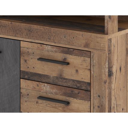 Комод RUNA тъмнокафяв/антрацит