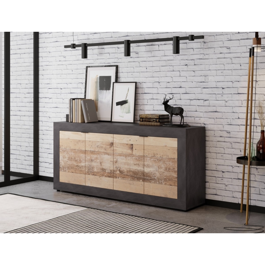 Комод RUNEA светло кафяв/антрацит