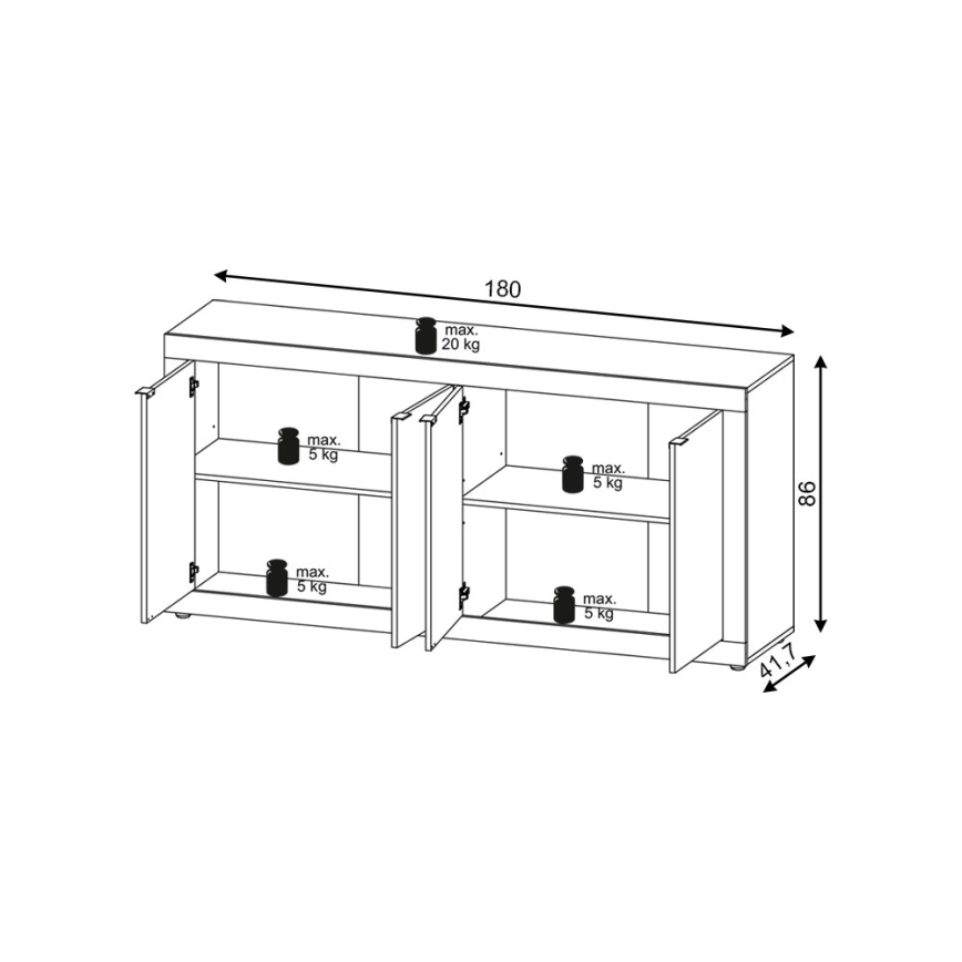 Комод RUNEA светлокафяв/антрацит