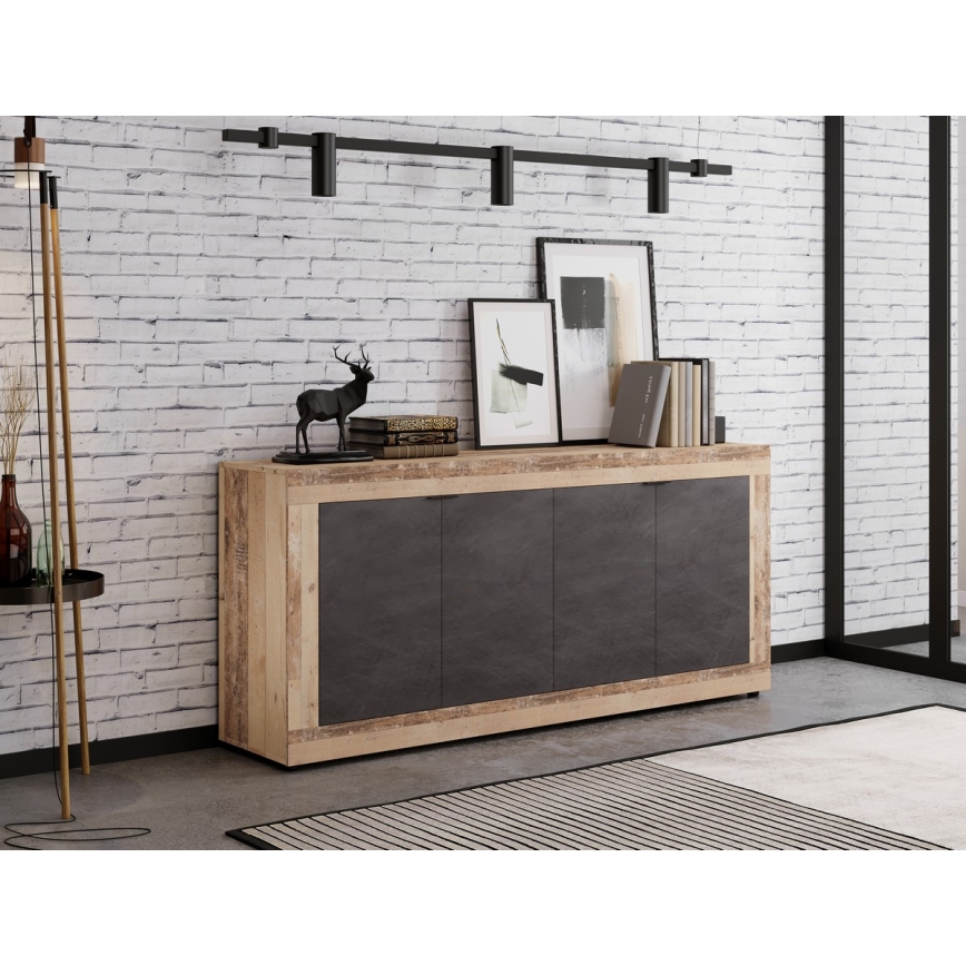 Комод RUNEA светъл кафяв/антрацит